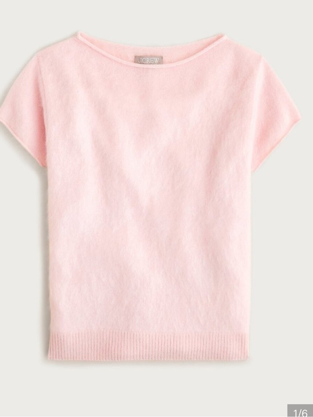 J. Crew Soft Pink Brushed Cashmere Boatneck Sweater